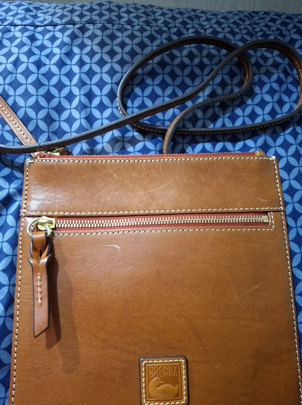 Dooney & Bourke Brown Leather Messenger Crossbody - Picture 2 of 3